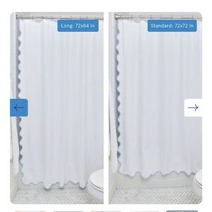 Weezie Towels White Shower Curtain with grey trim
Standard size 72” x 72”